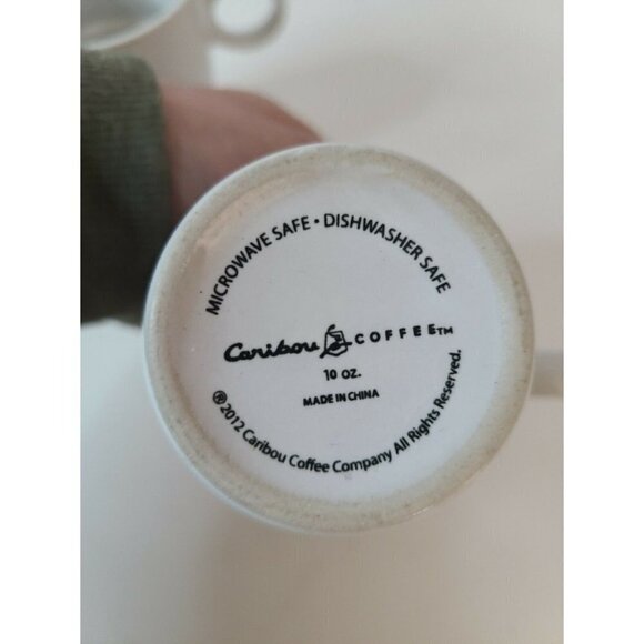 CARIBOU Coffee His And Hers White Coffee Mugs Cups - Picture 7 of 7